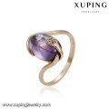 14723 xuping latest gold finger ring designs elegant temperament18k gold color rings with stone for women